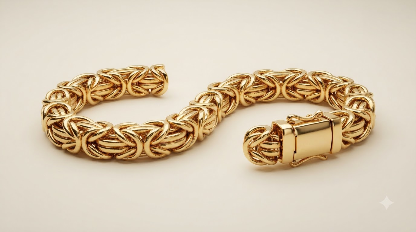 Men solid 22K gold bracelet with Byzantine link — Ronak Jewellers Suratgarh